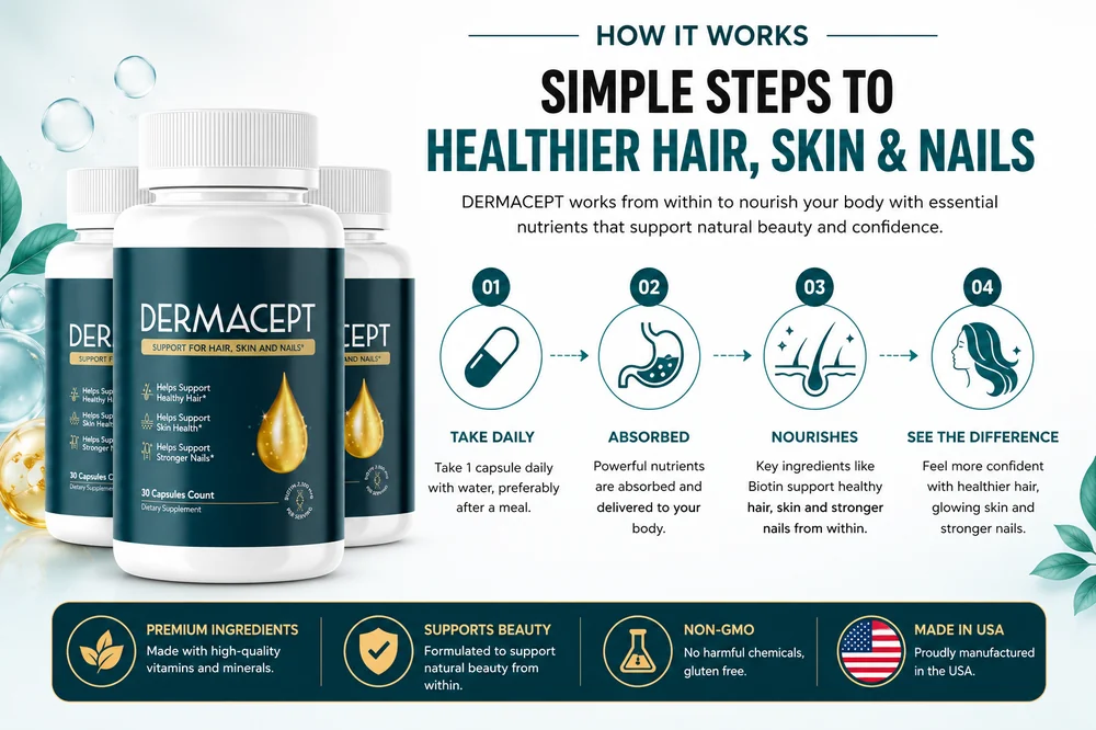 DermaCept hair, skin and nail beauty support capsules